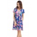 Royal Blue Pocket Design Summer Floral Shirt Dress