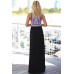 Stylish Tribal Print Sleeveless Black Maxi Dress