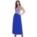 Stylish Aztec Print Sleeveless Royal Blue Maxi Dress