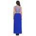 Stylish Aztec Print Sleeveless Royal Blue Maxi Dress