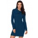 Asymmetric Buttoned Collar Biscay Bodycon Sweater Dress