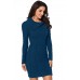 Asymmetric Buttoned Collar Biscay Bodycon Sweater Dress