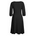 Black Button Front Balloon Sleeve Vintage Dress