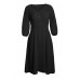 Black Button Front Balloon Sleeve Vintage Dress