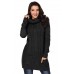 Black Cowl Neck Cable Knit Sweater Dress