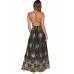 Black Daring Open Back Glittering Party Dress