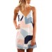 Color Block Geometric Print Short Dress