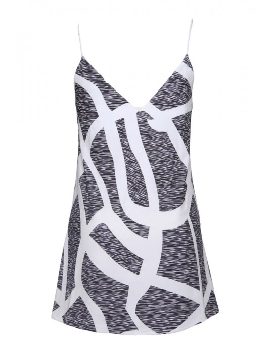 Scattered Zebra Print Short Dress