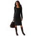 Black Women's Hand Knitted Sweater Dress