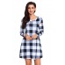 Black White Plaid Mini Dress