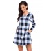 Black White Plaid Mini Dress