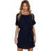 Navy Casual Chic Short Chiffon Dress