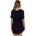 Navy Casual Chic Short Chiffon Dress