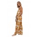 Chic Summer Boho Floral Maxi Dress in Mustard