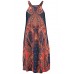 Navy Coral Bohemian Print Racerback Dress