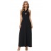 Black Self Tie Ribbon Wrap Maxi Dress