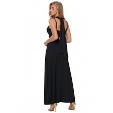 Black Self Tie Ribbon Wrap Maxi Dress