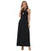 Black Self Tie Ribbon Wrap Maxi Dress