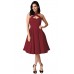 Burgundy Cross Halter Vintage Flare Dress