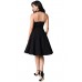 Black Cross Halter Vintage Flare Dress