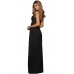 Black Asymmetric One Shoulder Floor Length Party Dress