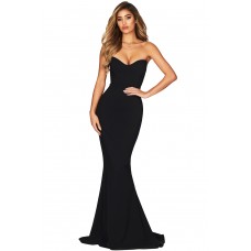 Black Strapless Sweetheart Neckline Mermaid Gown