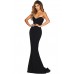 Black Strapless Sweetheart Neckline Mermaid Gown