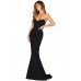 Black Strapless Sweetheart Neckline Mermaid Gown