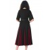 Black Burgundy Godet Colorblock A-line Midi Dress