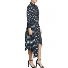 Black Polka Dot Asymmetric Vintage Dress