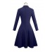 Indigo Double Breasted Vintage Flared Dress